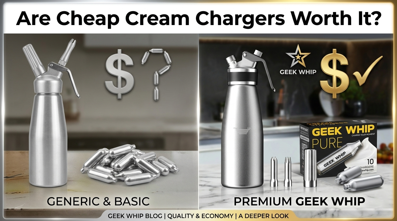 Are cheap cream chargers worth it? Learn the risks of oily residue, dispenser damage, and bad N2O quality in our expert guide.