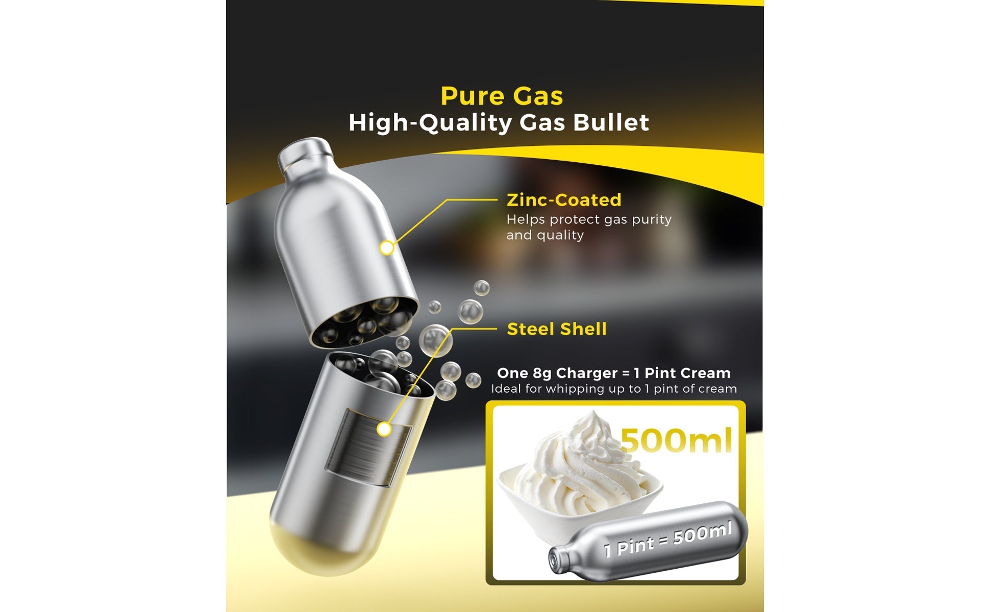 N2O cream charger cartridges used for whipped cream dispenser